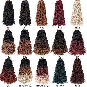 Extensiones de Cabello Sintético de Ganchillo Goddess Faux Locs de 14 Pulgadas y 80g, <span class=keywords><strong>Trenzas</strong></span> Onduladas Gypsy Locs, Extensiones de Cabello para <span class=keywords><strong>Trenzas</strong></span> <span class=keywords><strong>Africanas</strong></span> - Product Image 6