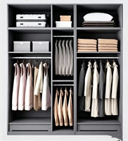 Armoire d'angle en L personnalisée, panneaux de particules mélaminés de qualité ENF, mobilier de chambre moderne et minimaliste, tiroirs multicouches