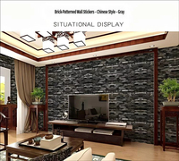 Autocollants muraux en mousse 3D auto-adhésifs en matériau XPE, imperméables et résistants à l'humidité, à rayures, motif à carreaux, design européen, chambre à coucher, hôtel