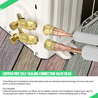 Raccord rapide auto-scellant en laiton CRD pour climatiseur HVAC, sans brasage, pour tube de cuivre de réfrigérant domestique