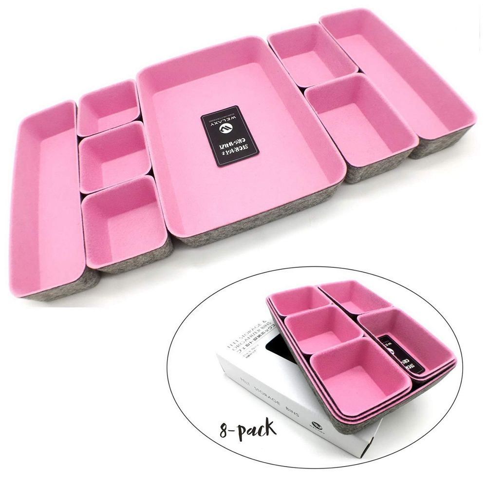 Multifunction Felt Drawer Organizer Office Desk Storage Bins