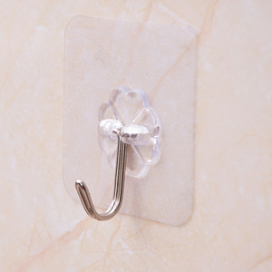 Transparent Rectangle Adhesive <b>Hook</b> Wall Mounted Self Adhesive Heavy Duty For <b>Kitchen</b> Door Use - Product Image 2