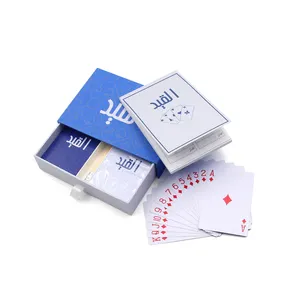 Venta caliente de alta calidad personalizado juego de papel de plástico Poker diseño para adultos impresión personalizada naipes Poker barajador cubiertas