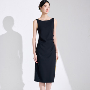 Career Dress Sleeveless Off The Shoulder Natural Waistline City Commuting Zipper Feature Comfortable - Product Image 1