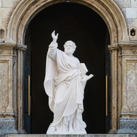 Église Religieuse Catholique Cadeau Personnalisé Taille Réelle Saint Pierre Statue En Marbre Blanc