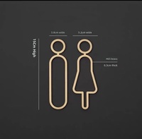 Plaque WC nordique en laiton de 15 cm, signalétique minimaliste homme/femme pour hôtel, gîte et villa