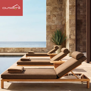 Lit de repos de luxe chaise longue en teck meubles de patio chaise de bronzage de plage lit de salon mobilier d'extérieur chaise longue en <span class=keywords><strong>bois</strong></span> - Product Image 6