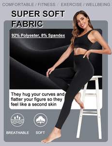 Leggings doux pour femmes-Contrôle du ventre à taille haute No See Through Workout Yoga Pants - Product Image 6
