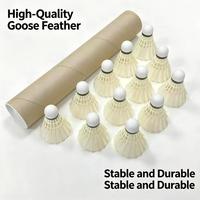 Volants de badminton professionnels hybrides légers de niveau tournoi, en plumes d'oie droites, durables et de haute qualité