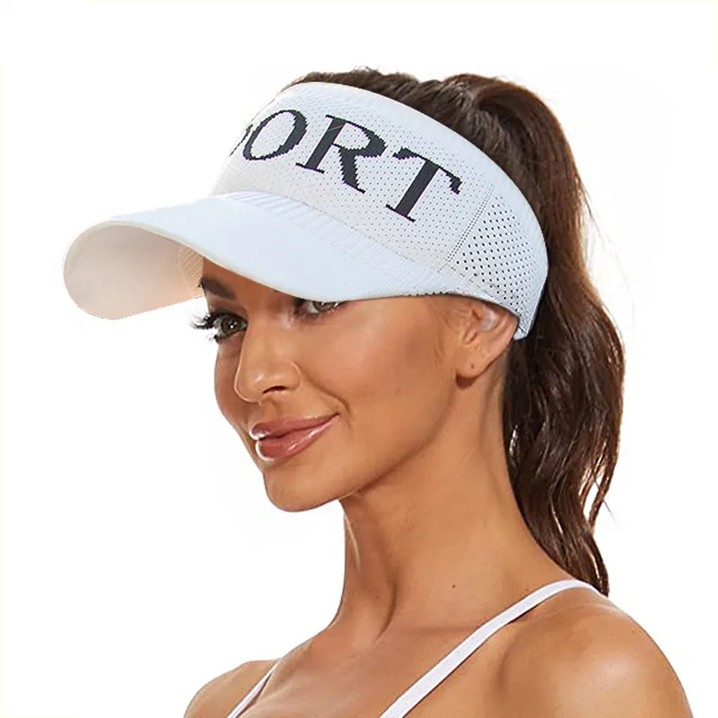 Wholesale Summer UV Sublimation Adjustable Cap for Women Men Letter Sports Visor Hat Tennis Baseball Sun Visor Hats