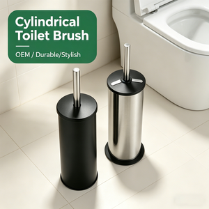 <span class=keywords><strong>Brosse</strong></span> de toilette en acier inoxydable avec couvercle rond <span class=keywords><strong>convexe</strong></span>, ensemble de brosses de toilette design moderne pour salle de bain - Product Image 5