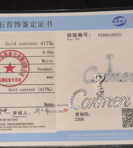 Şık <span class=keywords><strong>10K</strong></span> katı beyaz altın özel ad ilk mektup kolye kolye 6.66G Natural ct VS doğal elmas kolye - Product Image 3