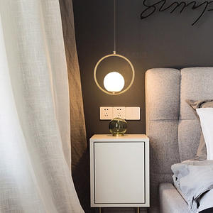 Lámpara Colgante Decorativa Retro de Globo de Cristal para Dormitorio, Lámpara Colgante Pequeña de Hierro, Estilo Nórdico, E27, Control de Interruptor, 50000 - Product Image 6