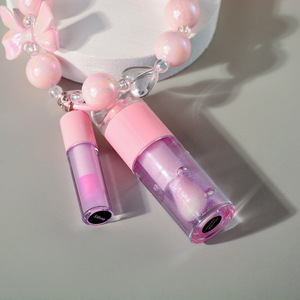 Huile à lèvres personnalisée MLM 1+1 avec nœud décoratif, finition miroir, hydratante, changeante de couleur, avec porte-clés - Product Image 1