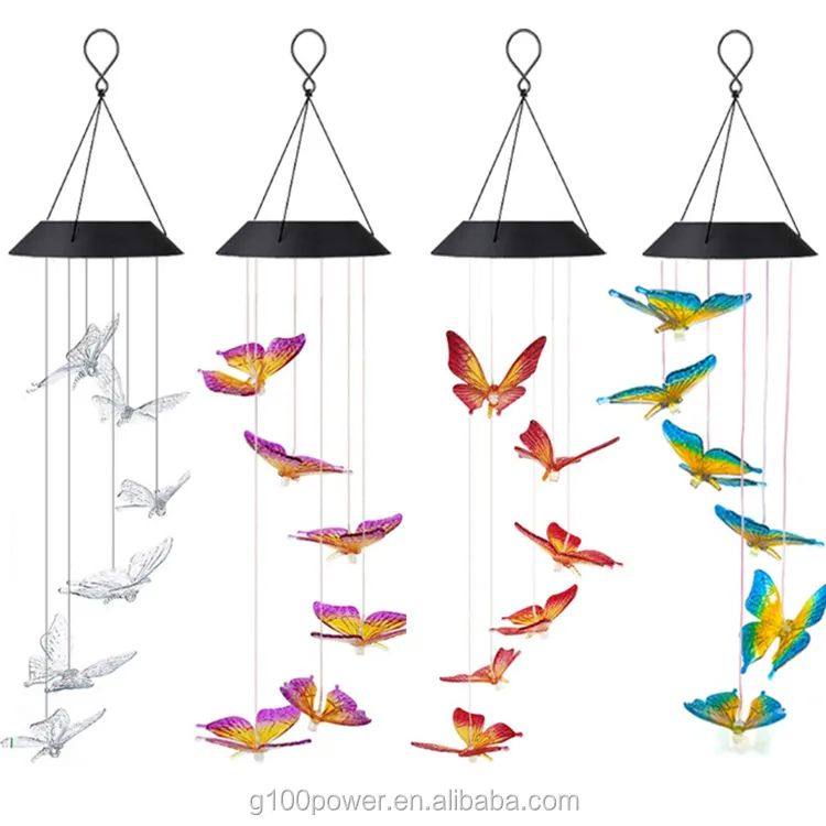 Mejor Solar de LED de Color cambiante colibrí campanas de viento al aire libre cambio de Color Jardín de la casa de los árboles de la decoración de la luz