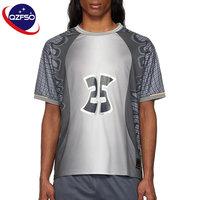QZFSO T-shirts de sport personnalisés à coupe ample avec impression par sublimation, design en maille surdimensionné, style streetwear, maillot de football américain rayé