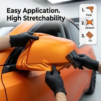 Film de protection de peinture (PPF) coloré en TPU avec conduit d'air, facile à installer, film de protection de peinture coloré satiné de haute qualité, PPF coloré à double usage (humide et sec)