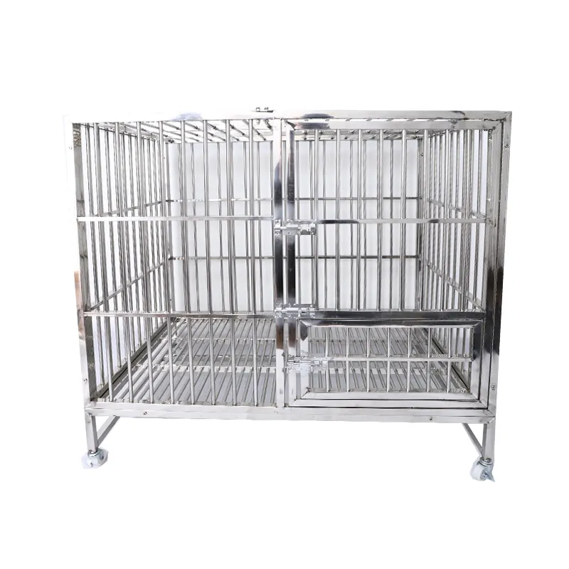 Perrera de metal plegable, jaula de acero inoxidable para perros y animales, superventas