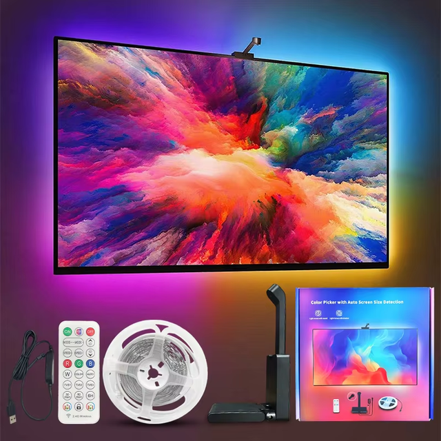Newest Version USB LED TV Screen Sync Light Strip 5V WS2812B RIBIC Display Backlight AR Sensor Camera Music Sync