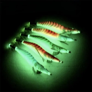Esche Luminose per <span class=keywords><strong>Calamari</strong></span>, Ganci in Plastica per Pesca in Acqua Salata, Esche a Forma <span class=keywords><strong>di</strong></span> Gamberetto in Legno per Pesca in Mare - Product Image 5