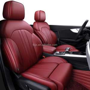 Cojines de asiento de coche de lujo de alta calidad 2017-2024 personalizados 360 ° todo incluido para <span class=keywords><strong>Audi</strong></span> A4/<span class=keywords><strong>A6</strong></span>/Q3/Q5 fundas de asiento de cuero de PVC vino rojo - Product Image 1
