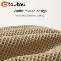 OTAUTAU Housse de pouf inclinable moderne en tissu gaufré sans rembourrage, chaise pouf de sol, ottoman, mobilier sans cadre DD010