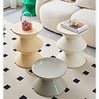 Creative Simple Petite Table Basse Ménage Crème-Style Chambre Meubles Pratique En Plastique Table De Chevet De Stockage Salon