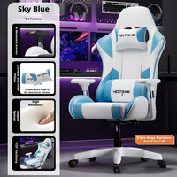 Chaise de jeu ergonomique bicolore noir et blanc, rembourrage en mousse haute densité, style cyberpunk