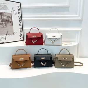 Solid Color Exquisite Mini Square Bag With <b>Lock</b> Embossed Fashion Women Shoulder Bag Trendy Crossbody Handbag - Product Image 1
