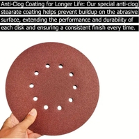 Échantillon gratuit 9 pouces 225mm oxyde d'aluminium crochet boucle rouge flocage papier de verre 8 trous polissage type de meulage disque abrasif OEM