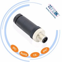 SACC-M12MS-4CON-PG 7-M Codierung einer Schraube unge schirmter Stecker gerade 2 3 4 5 6 7 8 Pin PG7 Aviation Sensor Mini M12 Stecker