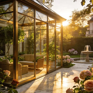 Solárium <span class=keywords><strong>de</strong></span> Estilo Moderno con Techo <span class=keywords><strong>de</strong></span> Policarbonato, Vidrio Templado <span class=keywords><strong>de</strong></span> Aluminio, Invernadero <span class=keywords><strong>de</strong></span> Jardín Exterior, Solárium <span class=keywords><strong>de</strong></span> Patio Personalizado - Product Image 2