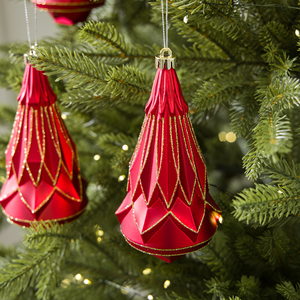 Juego de 4 Adornos Navideños Ovalados de Plástico Irrompible, Modernos, en 2 Colores, Decoraciones Colgantes para Árbol de Navidad, Decoración para Fiestas Navideñas - Product Image 2