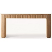 Table console moderne haut de gamme en bois RH, table d'entrée/couloir cannelée avec pieds arrondis pour salon, hôtel, appartement