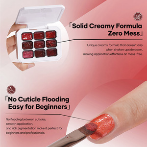 MissGel Nuevo Empaque 9 Colores Gel UV Sólido para Uñas OEM Etiqueta Privada Gel de Uñas con Polvo de Diamante Gel Sólido en Crema Esmalte de Uñas - Product Image 3