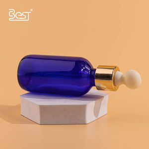 Venta al por mayor azul cobalto 15ml 30ml 60ml 120ml botella de aceite esencial de vidrio Boston con cuentagotas de plástico/aluminio - Product Image 5