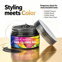 Argile colorante pour cheveux noire jetable lavable à l'eau, couleur temporaire pour Halloween, cosplay, fête costumée, maquillage capillaire