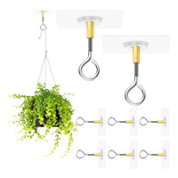 Crochet de plafond en plastique PVC adhésif non poreux pour suspendre des lampes, des plantes, des carillons éoliens, des moustiquaires, pour balcon, cuisine, salle de bain