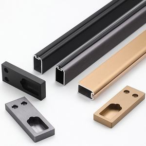 Tringle à vêtements en aluminium sur mesure pour armoire, rail de suspension robuste antidérapant et silencieux avec supports - Product Image 2