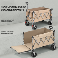 Chariot de pique-nique pliable multifonctionnel en métal pour l'extérieur, grande capacité, pour le camping, 600D