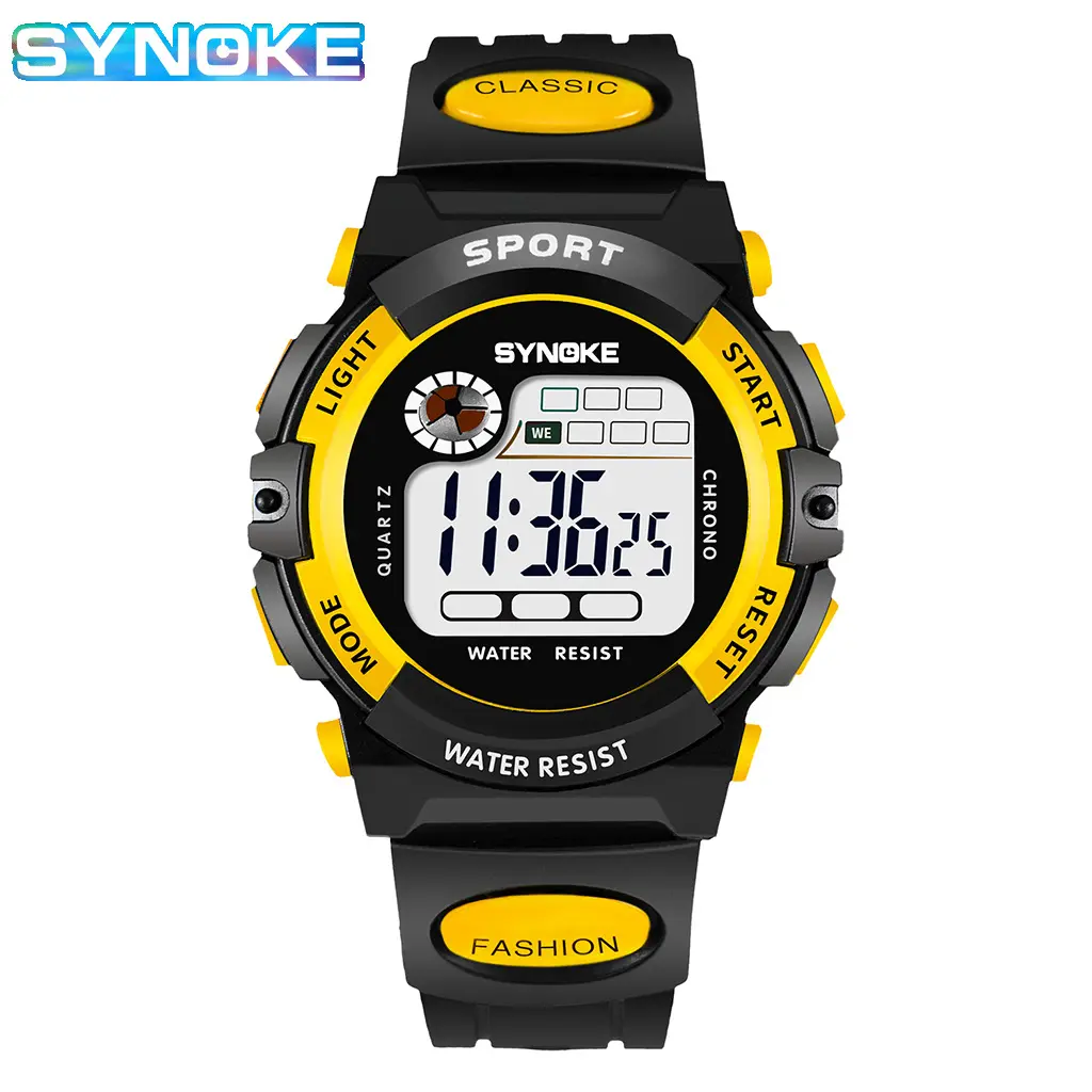 SYNOKE 99269 Wholesale Kids Digital Sport Watch Led Display Chronograph Stopwatch Alarm Waterproof Colorful Electronic Watches
