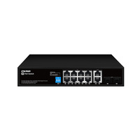 Switch PoE 8 Port Gigabit 2RJ45 2SFP Hemat Biaya Tanpa Kipas dengan Proteksi Lightning dan AI Watchdog