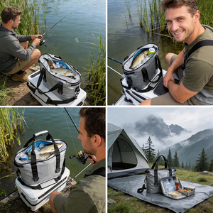 Insulated Waterproof Tote Bag Leakproof Cooler Bag with Shoulder Strap for Beach <b>Camping</b> Fishing Picnic Hiking Outdoor Travel - Product Image 2