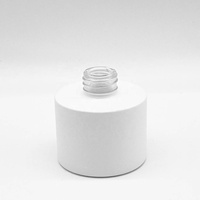 Pot à bougie en verre dépoli noir mat 100 ml 200 ml, bouteille diffuseur à roseaux ronde avec bouchon à vis, emballage cosmétique pour huiles essentielles