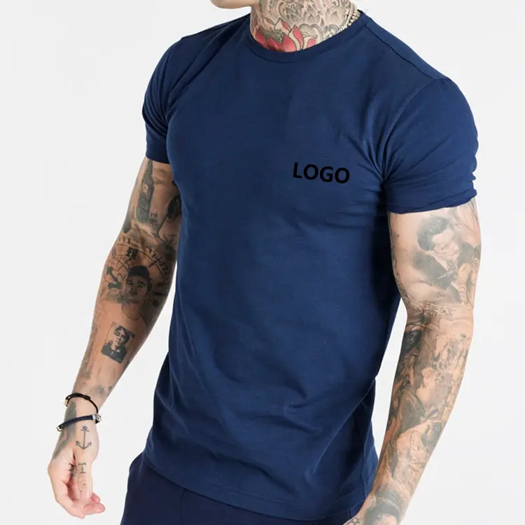 Camisetas con estampado personalizado para hombre, ropa de diseño personalizado de alta calidad, de marca, ajustada, de algodón, para Fitness, musculación, gimnasio