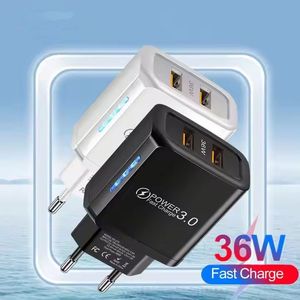 36W Dual USB Wall Charger <b>Fast</b> <b>Charging</b> Travel Block US EU UK <b>Plug</b> USB Gan Charger for Mobile Phone - Product Image 2