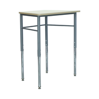 Bureau d'étude réglable pour adulte avec étagère optique trapézoïdale