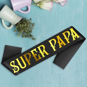SUPER PAPA - Banda con Lámina Dorada y Frase Divertida 'Bless Dad' en Negro, para Decoración de Fiestas del Dí<span class=keywords><strong>a</strong></span> del <span class=keywords><strong>Padre</strong></span>, Regalo de Cumpleaños para Papá - Product Image 6