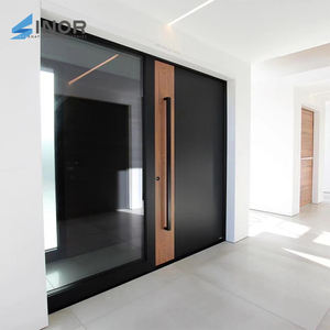 Porte d'entrée en bois de style ferme traditionnelle avec motif décoratif et conception insonorisée pour villa de campagne - Product Image 3