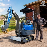 Mini-pelleuse certifiée ISO9001 FULCORE avec cadre de sécurité anti-retournement et performances hydrauliques puissantes pour travaux de terrassement